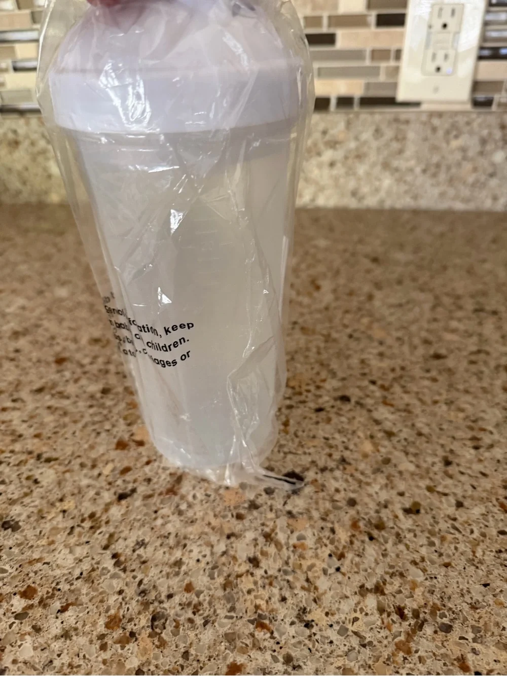 White Plastic Travel Shaker Bottle